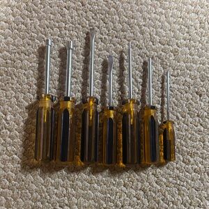 Set of Amber and Silver Screwdrivers